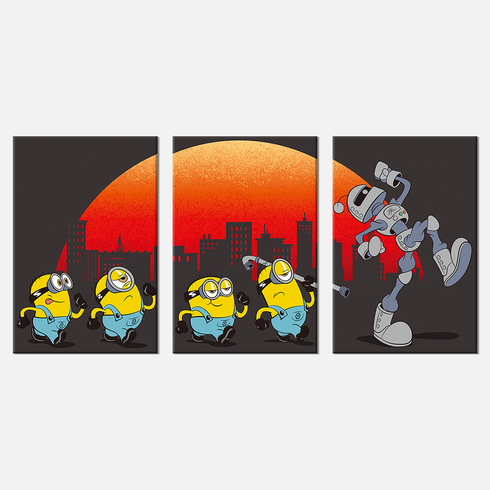 Minions & Monsters Canvas Wall Art - Minions Birthday Party Decorations