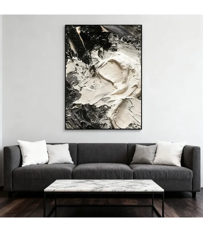 Sculptural Silence Textured Canvas Art