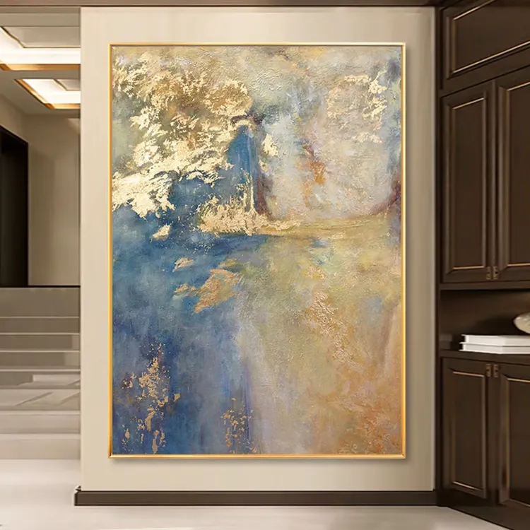 Golden Drift Textured Canvas Painting