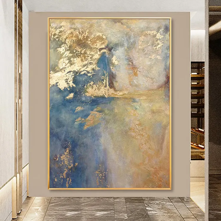 Golden Drift Textured Canvas Painting