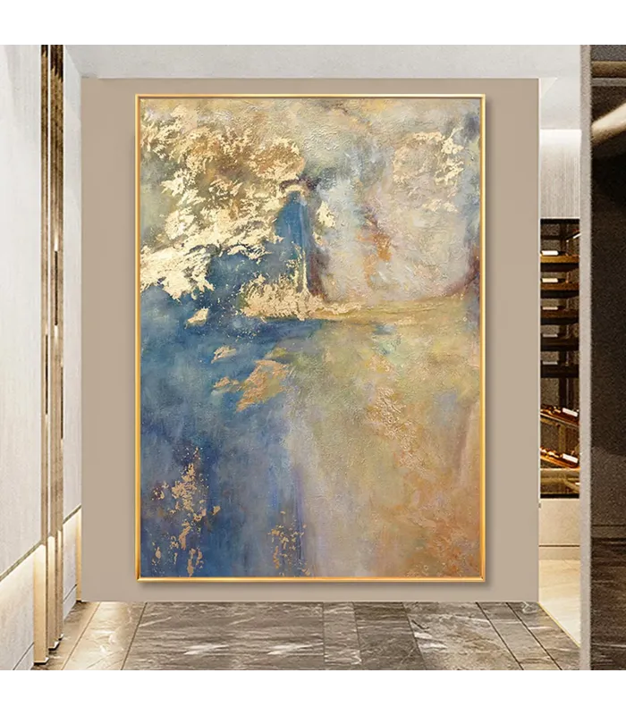 Golden Drift Textured Canvas Painting