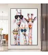 Giraffe Quartet Abstract Wall Art