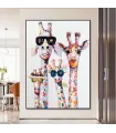 Giraffe Quartet Abstract Wall Art
