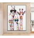 Giraffe Quartet Abstract Wall Art