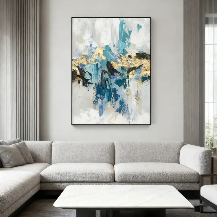 Shimmering Depths Textured Canvas Art