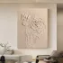 Sculptural Beige Roses Textured Canvas