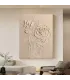 Sculptural Beige Roses Textured Canvas