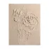 Sculptural Beige Roses Textured Canvas