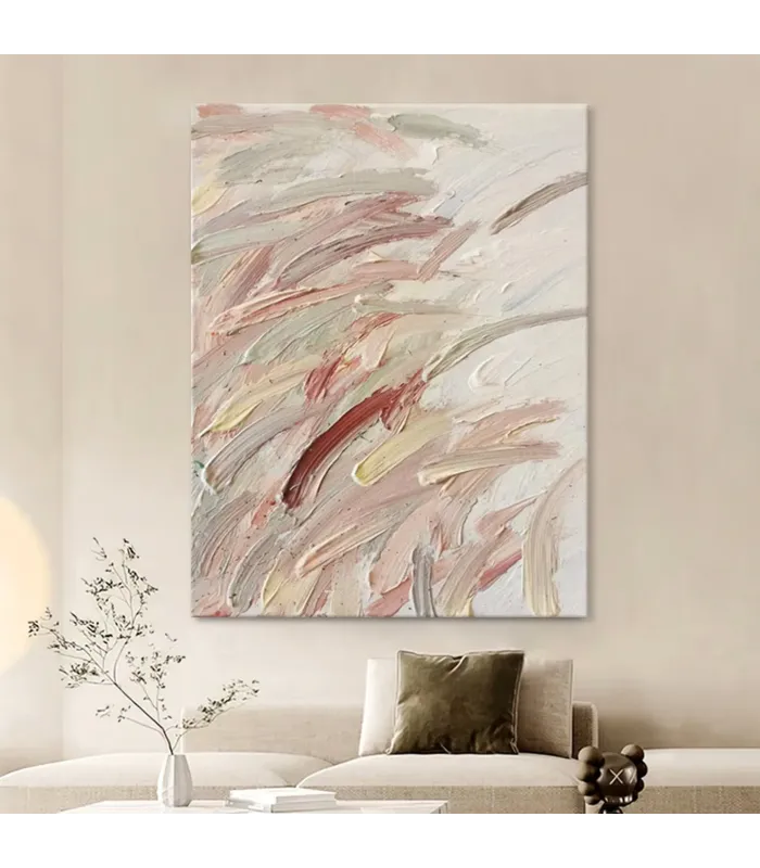 Neutral Wabi Sabi Canvas for Living Room