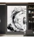 Swirling Black & White Textured Canvas Painting