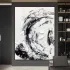 Swirling Black & White Textured Canvas Painting