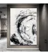 Swirling Black & White Textured Canvas Painting