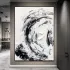 Swirling Black & White Textured Canvas Painting