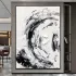 Swirling Black & White Textured Canvas Painting