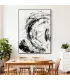 Swirling Black & White Textured Canvas Painting