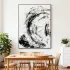Swirling Black & White Textured Canvas Painting