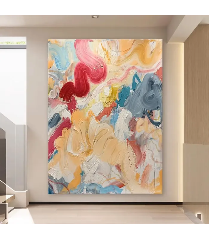 Bold Abstract Textured Canvas for Living Room