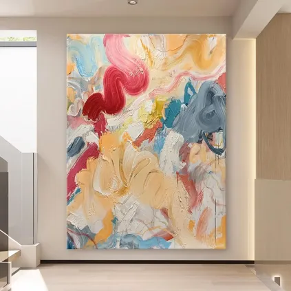 Bold Abstract Textured Canvas for Living Room