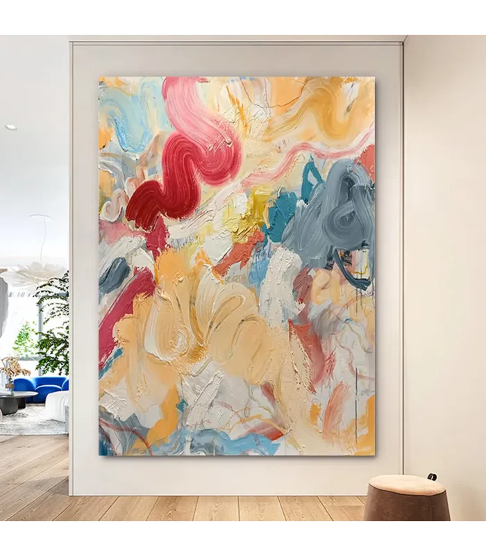 Bold Abstract Textured Canvas for Living Room