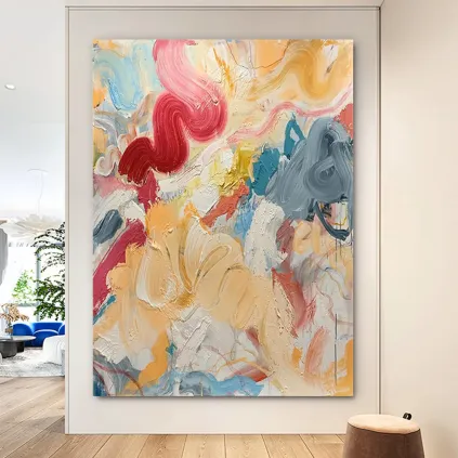Bold Abstract Textured Canvas for Living Room