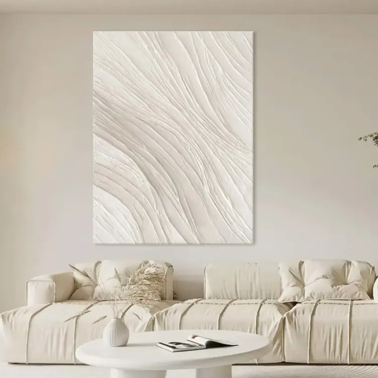 Neutral Wabi Sabi Textured Canvas Painting