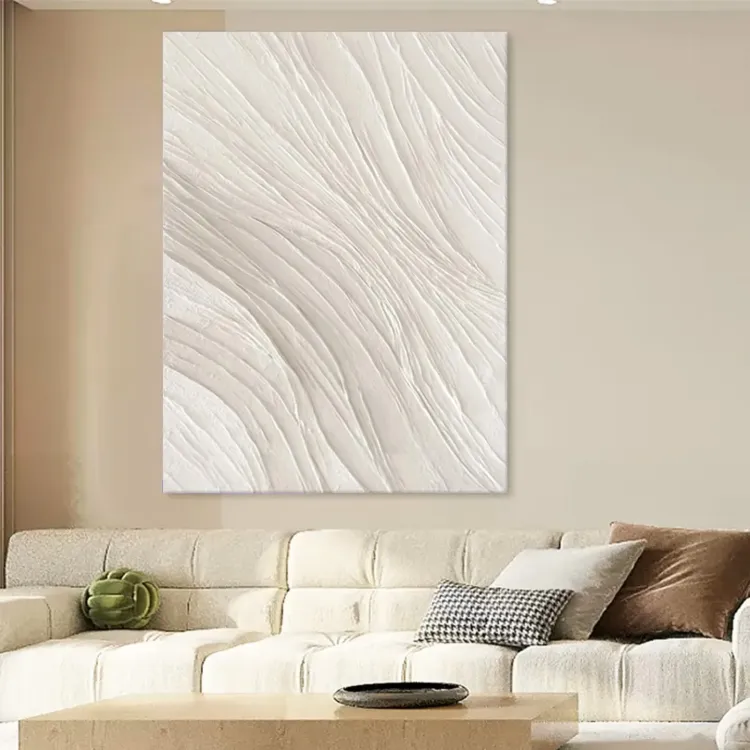 Neutral Wabi Sabi Textured Canvas Painting