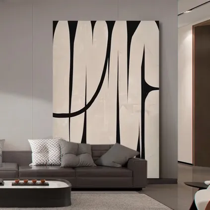 Minimalist Wabi Sabi Black Ink Canvas Painting