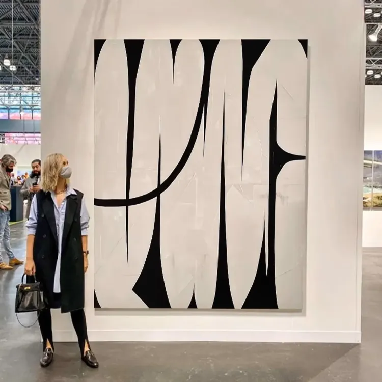 Minimalist Wabi Sabi Black Ink Canvas Painting