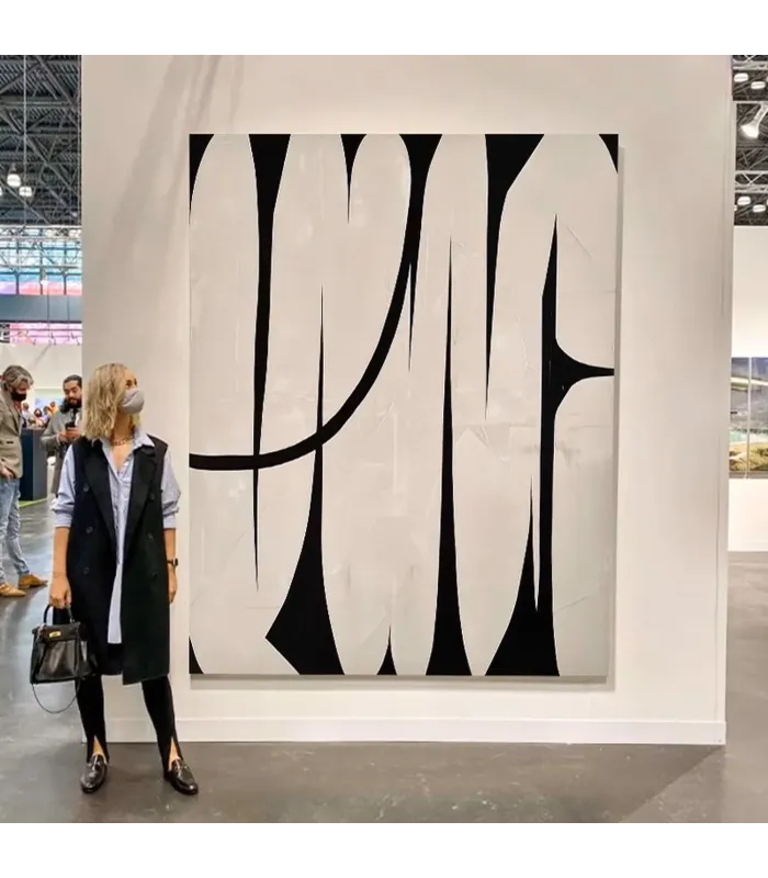 Minimalist Wabi Sabi Black Ink Canvas Painting