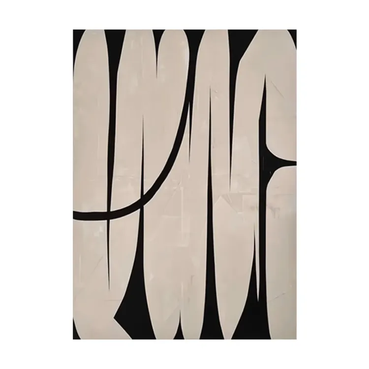 Minimalist Wabi Sabi Black Ink Canvas Painting