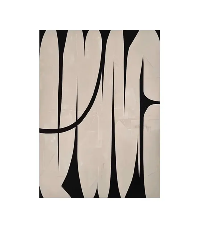 Minimalist Wabi Sabi Black Ink Canvas Painting