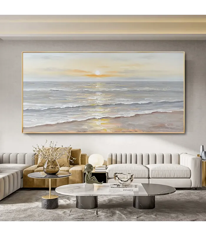 Abstract Ocean Glow Textured Canvas Wall Art