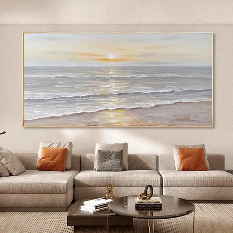 Abstract Ocean Glow Textured Canvas Wall Art