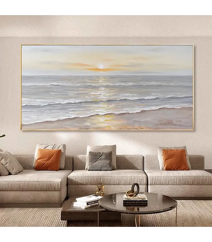 Abstract Ocean Glow Textured Canvas Wall Art