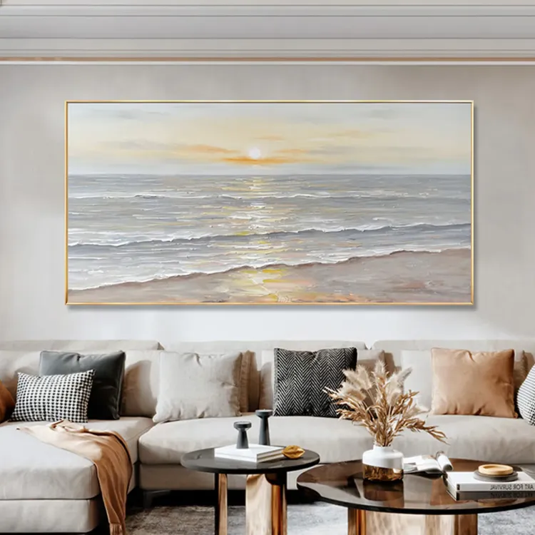 Abstract Ocean Glow Textured Canvas Wall Art