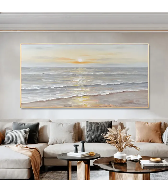 Abstract Ocean Glow Textured Canvas Wall Art