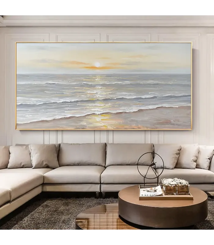 Abstract Ocean Glow Textured Canvas Wall Art