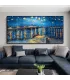 Starry Night Textured Canvas Painting