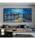 Starry Night Textured Canvas Painting