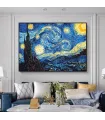Hand-Painted Starry Night Wall Art