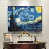 Hand-Painted Starry Night Wall Art