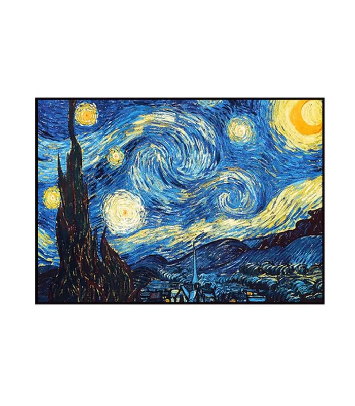 Hand-Painted Starry Night Wall Art