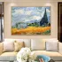 Hand-Painted Wheat Field Cypress Wall Art
