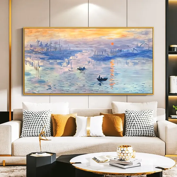 Hand-Painted Sunrise Canvas Wall Art