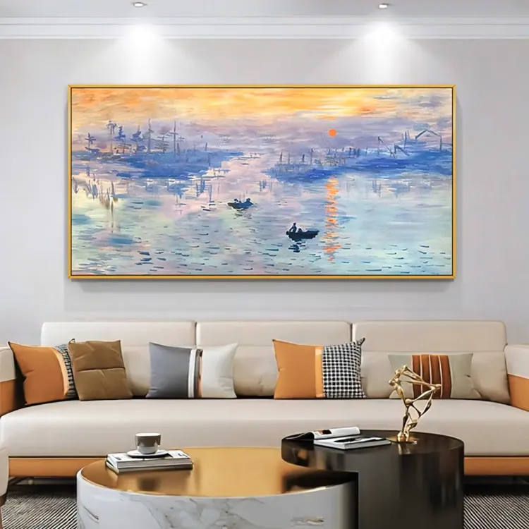Hand-Painted Sunrise Canvas Wall Art