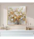 Golden Blossom Textured Canvas Wall Art