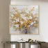 Golden Blossom Textured Canvas Wall Art