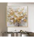 Golden Blossom Textured Canvas Wall Art