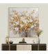 Golden Blossom Textured Canvas Wall Art