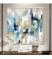 Modern Abstract Blue & Gold Wall Art